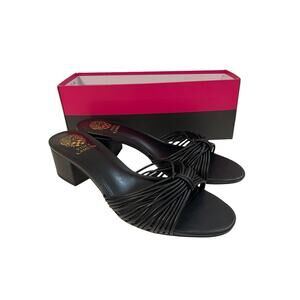 Vince Camuto Lendry Knotted Heeled Sandal Black Slip On NWT Size 8.5 w/ Box